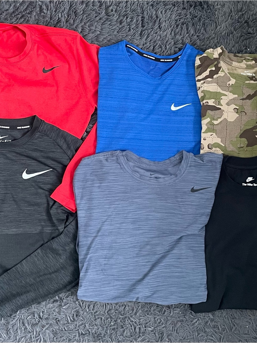 Men Size M Nike Dri-Fit Long Short Sleeve Running T-Shirt Perfomance Bundle Lot